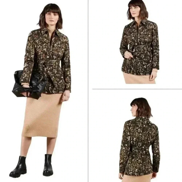 NWT Ted Baker London Inniza Urban Printed Cargo Jacket Ted Size 1 US Size 2 - Picture 11 of 11